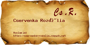 Cservenka Rozália névjegykártya