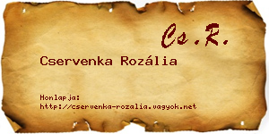 Cservenka Rozália névjegykártya